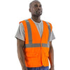 Self Extinguishing High Visibility Safety Vest - ANSI 2, Velcro Close (PK 5 Vests) - Hi Vis Orange