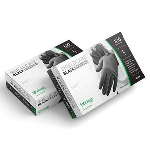 ShieldCare 5 Mil Industrial Nitrile Black Disposable Gloves