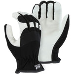 Shirred Slip-On Mechanics Glove with Premium Grain Goatskin Leather Palm (PK 12 Pairs) - Majestic