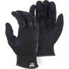 Shirred Slip-On Mechanics Gloves with Armor Skin Palm (PK 12 Pairs) - Majestic - Black