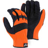 Shirred Slip-On Mechanics Gloves with Armor Skin Palm (PK 12 Pairs) - Majestic - Hi Vis Orange