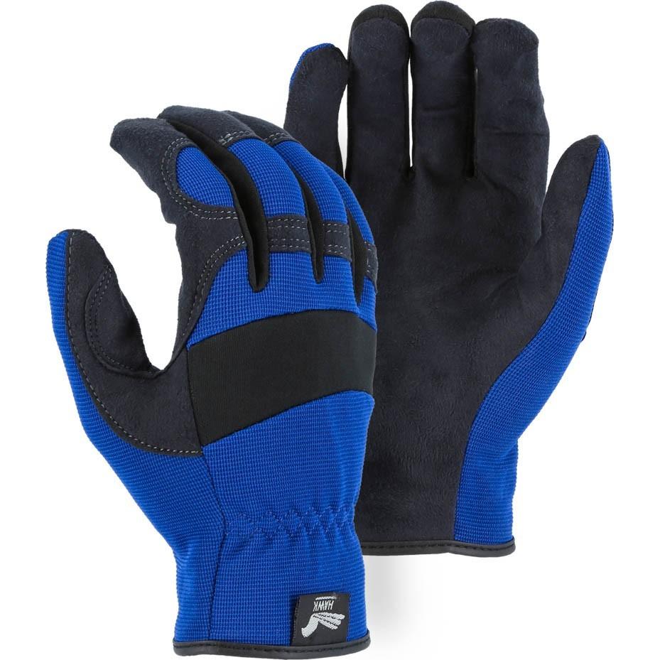 Shirred Slip-On Mechanics Gloves with Armor Skin Palm (PK 12 Pairs) - Majestic