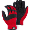 Shirred Slip-On Mechanics Gloves with Armor Skin Palm (PK 12 Pairs) - Majestic - Red