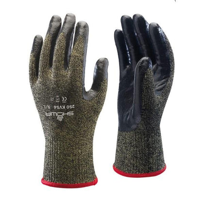 Showa 250 Sponge Nitrile Palm Dip Kevlar High Cut Resistant Glove (PK 12 Pairs)