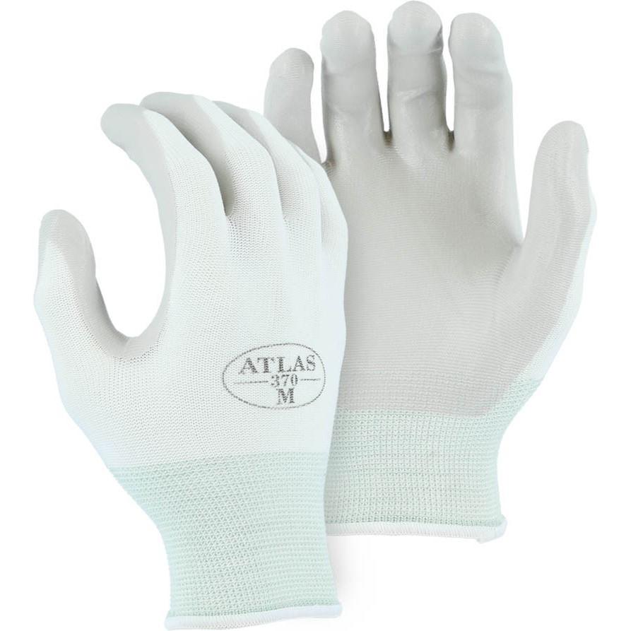 Showa Atlas Gray Nitrile Palm Dip on Black or White Nylon Glove (PK 12 Pairs)