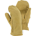 Split Cowhide Leather Mittens - Winter Lined, Wing Thumb, Shirred Back (PK 12 Pairs) - Majestic