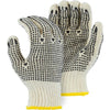 String Knit Glove - PVC Dotted, Mediumweight Cotton and Polyester Blend (PK 300 Pairs) - Majestic - PVC Dotted Both Sides