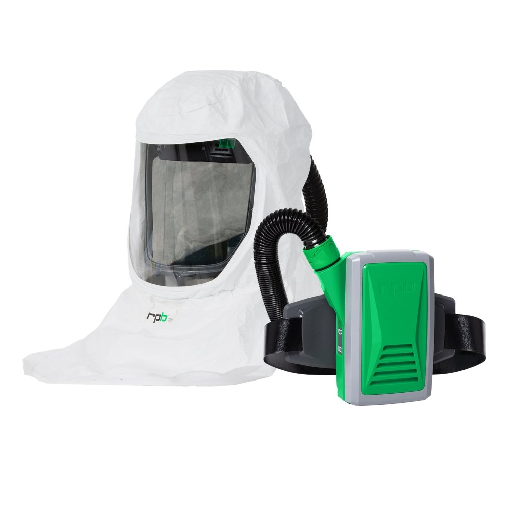 T-Link Respirator Hood - PAPR or Supplied Air, Helmet or Bump Cap, Lightweight Tyvek, NIOSH Certified Protection for Paint/Powder Coat Manufacturing