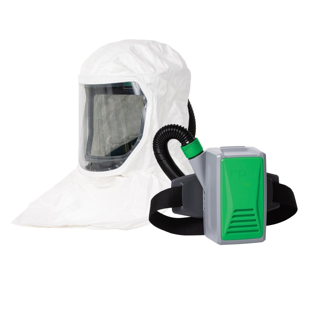 T-Link Respirator Hood - PAPR or Supplied Air, Helmet or Bump Cap, Lightweight Tyvek, NIOSH Certified Protection for Paint/Powder Coat Manufacturing