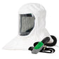 T-Link Respirator Hood - PAPR or Supplied Air, Helmet or Bump Cap, Lightweight Tyvek, NIOSH Certified Protection for Paint/Powder Coat Manufacturing