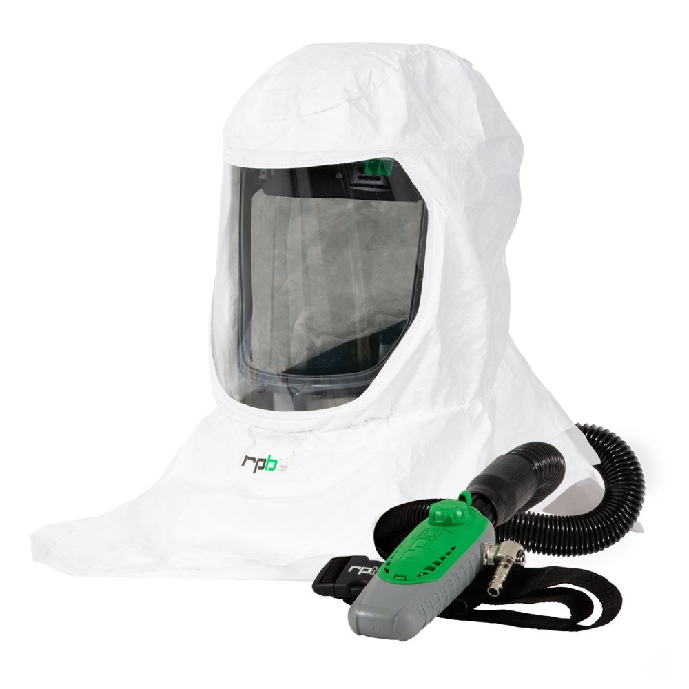 T-Link Respirator Hood - PAPR or Supplied Air, Helmet or Bump Cap, Lightweight Tyvek, NIOSH Certified Protection for Paint/Powder Coat Manufacturing