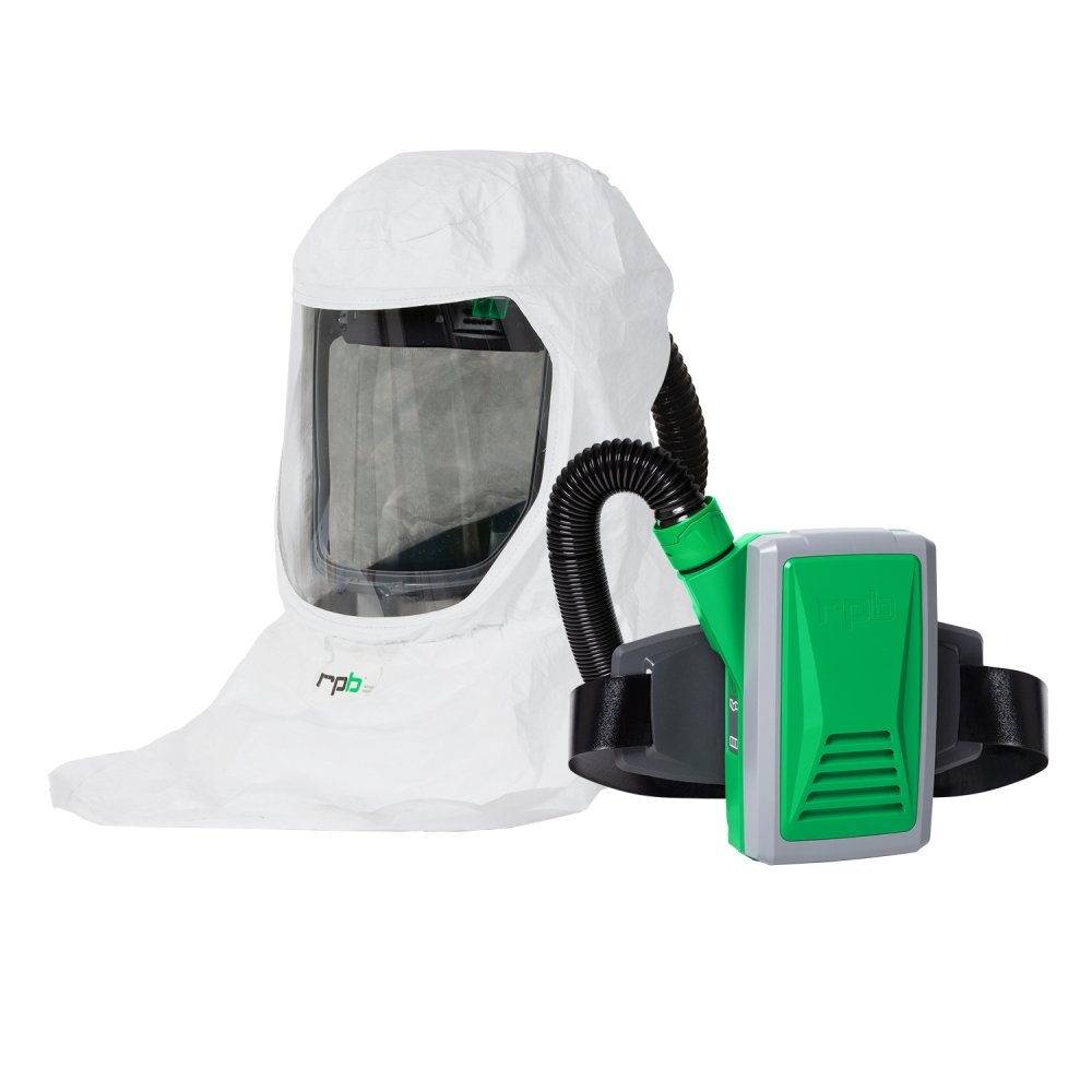 T-Link Respirator Hood - PAPR or Supplied Air, Helmet or Bump Cap, Lightweight Tyvek, NIOSH Certified Protection for Paint/Powder Coat Manufacturing