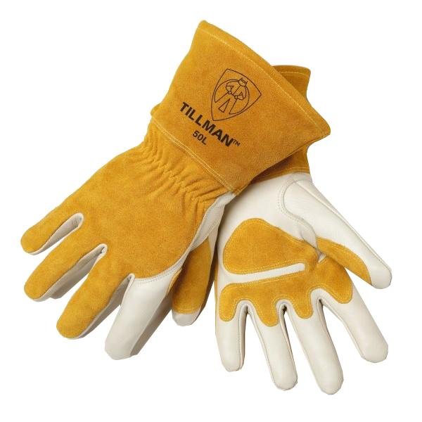 Tillman MIG Welders Gloves - Reinforced Cowhide, Elastic Back (12 Pairs)