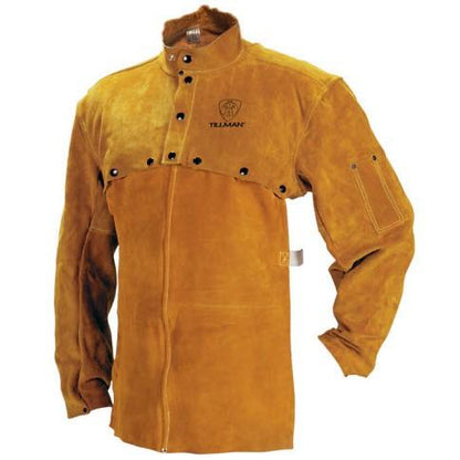 Tillman Welding Cape Bib with Sleeves - Side-Split Cowhide Leather Sewn with Kevlar