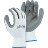 Washable Disposable Gloves - Foam Nitrile Palm on Nylon Glove (PK 24 Pairs) - Majestic Glove - Gray/White