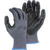 Washable Disposable Gloves - Foam Nitrile Palm on Nylon Glove (PK 24 Pairs) - Majestic Glove - Black/Gray