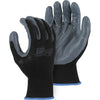 Washable Disposable Gloves - Foam Nitrile Palm on Nylon Glove (PK 24 Pairs) - Majestic Glove - Gray/Black