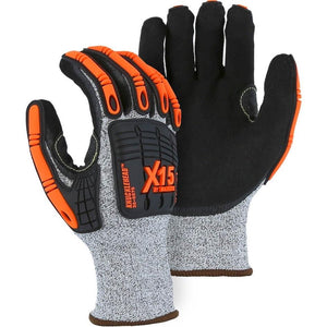 X15 Double Sandy Nitrile Coating KorPlex Moderate Cut Resistant Glove with Impact Protection (PK 12 Pairs) - Majestic